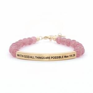 NEW INSPIRE ME BRACELETS women's with god all things are possible bracelet in pi